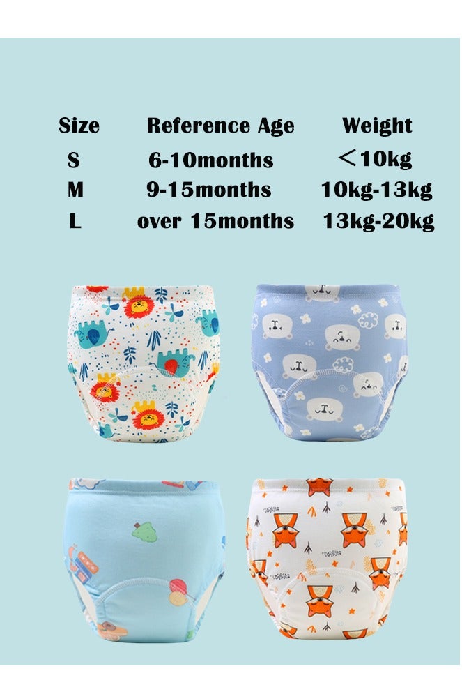 4-Piece Baby Training Pants, Absorbent Pull-On Underwear for Toilet Training, Soft & Breathable Toddler Underwear for Boys & Girls, Leak-Proof, 360° Stretch Waist (L, 4-Pack) - view 2