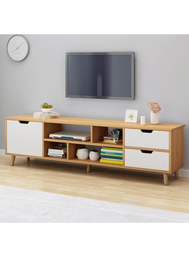 TV Stand for 55 inch TV, Entertainment Center with 3 Drawers and Open Shelves, Small TV Stand Modern Media Console Table TV Console Wooden Television Furniture for Living Room, Office White - Image 4