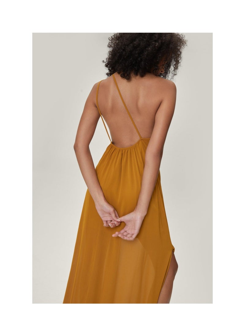 NASTY GAL - One Shoulder Chiffon Maxi Smock Dress - Image 1