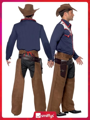 Smiffys Smiffy's Men's Rodeo Cowboy Costume with Shirt Chaps and Hat, Multi, Medium - Image 4