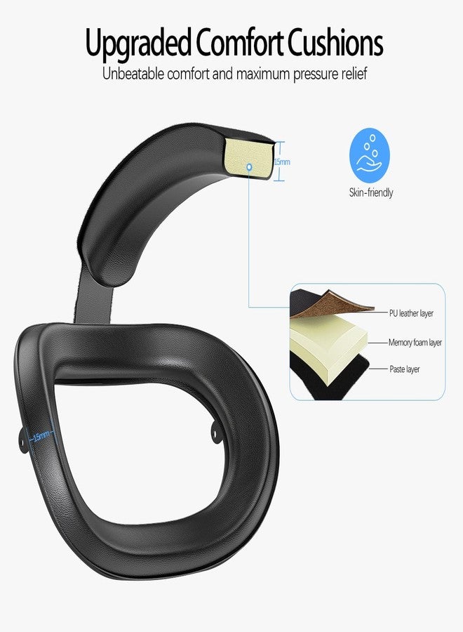 AMZDM Head Strap for Meta Quest 2 VR Headset Elite Strap Adjustable Soft Cushion Headstrap Oculus Quest 2 Replacement Wihte & Gold - Image 2