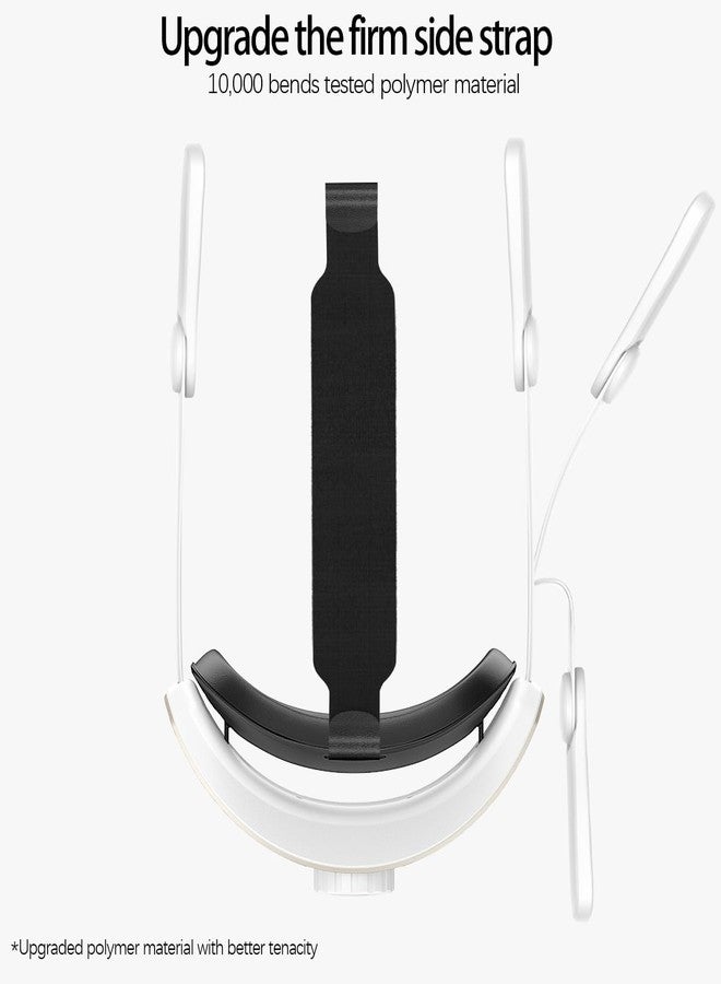 AMZDM Head Strap for Meta Quest 2 VR Headset Elite Strap Adjustable Soft Cushion Headstrap Oculus Quest 2 Replacement Wihte & Gold - Image 4