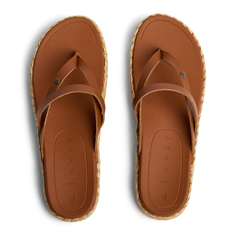 REEF Womens Vista Carmen Sandal, Vegan Leather Strap, Cushion Footbed, Cocoa, 8 - Image 3