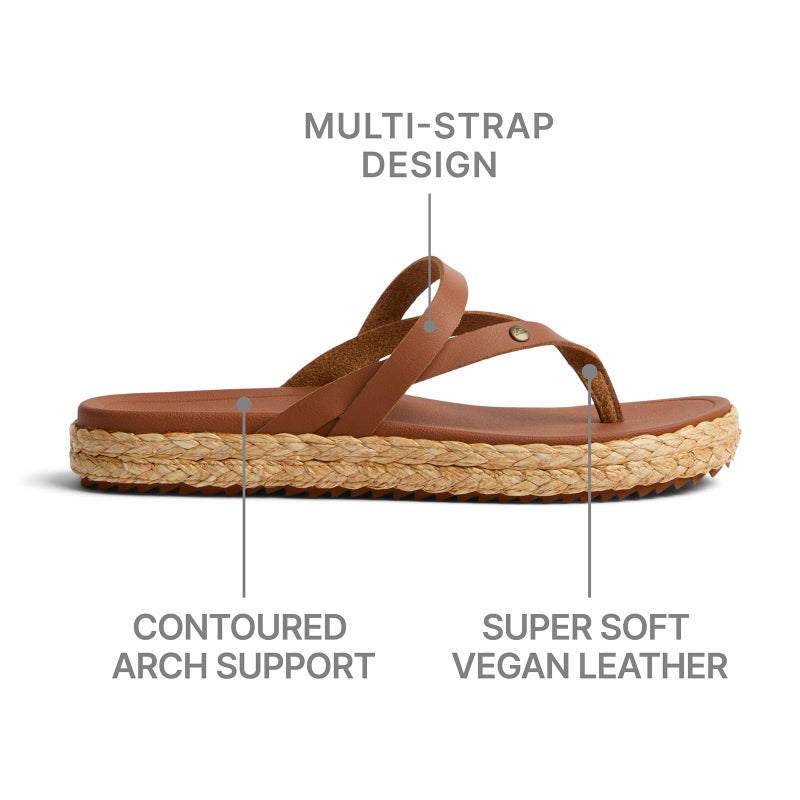 REEF Womens Vista Carmen Sandal, Vegan Leather Strap, Cushion Footbed, Cocoa, 8 - Image 4