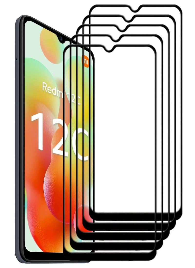 ACLIX 5 Pieces Antistatic ESD Dustproof Premium Quality High Definition Tempered Glass Screen Protector Designed For Xiaomi Redmi 12C - Image 1