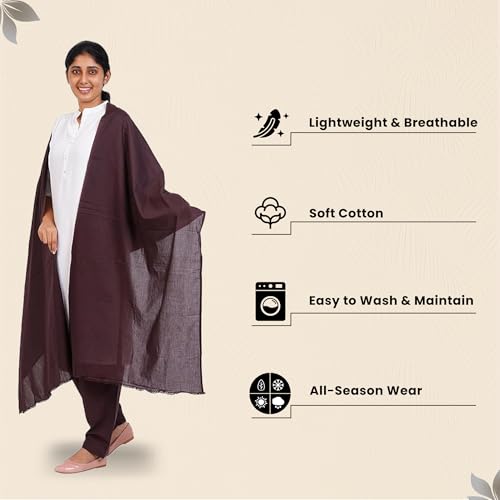 Happy Bunny Pure Cotton Dupatta for Women (2.5m) Soft, Lightweight, and Breathable Skin Chunni, Versatile Solid Color Stole for Everyday Styling and Festive Outfits - Image 2