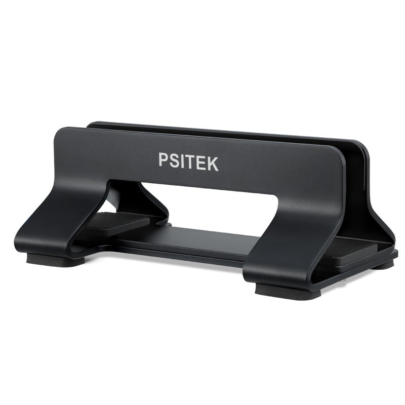 Psitek Aluminum Vertical Laptop Stand Dock Holder, Adjustable Slot Width 12-42mm, Space-Saving Upright Storage for MacBook and Laptops - Image 5
