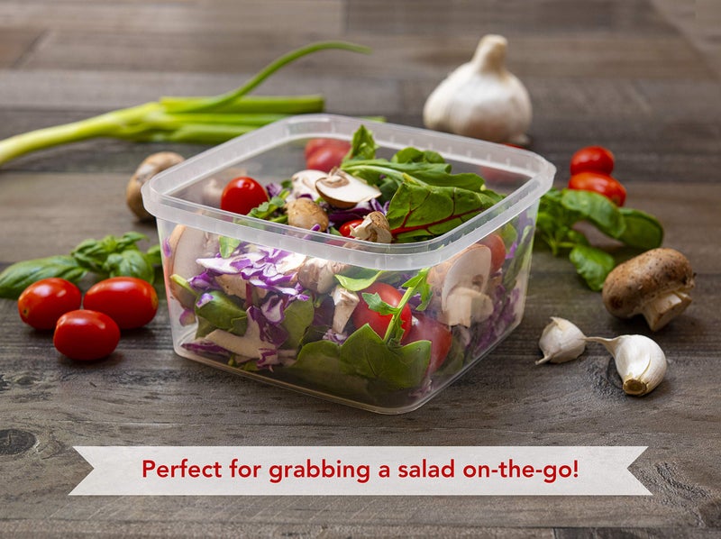 NYHI 32 oz 20 Pack Square Clear Deli Containers with Lids Disposable BPA Free Square Plastic Food Storage Containers with Lids Airtight for Meal Prep Take Out Kitchen - Image 2