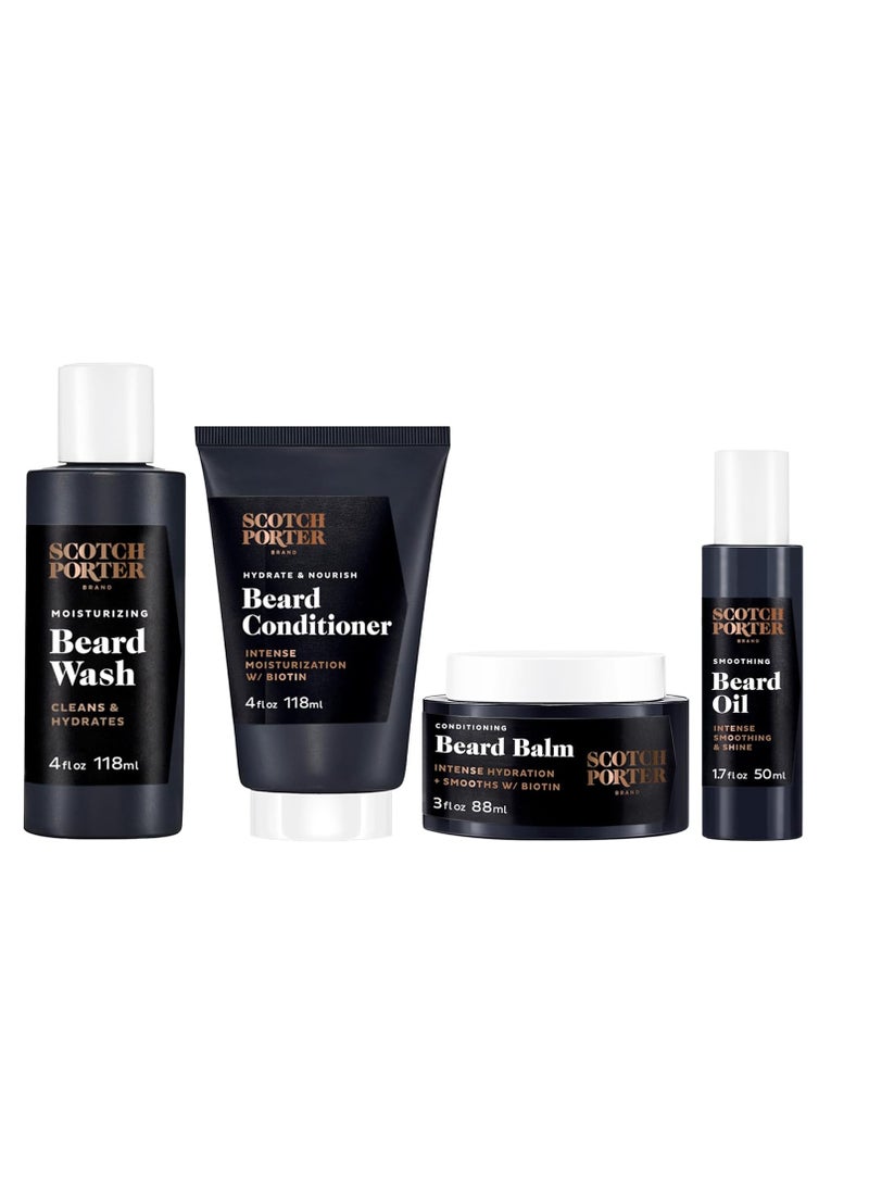 Scotch Porter Beard Kit – Cleanse, Moisturize, Soothe & Style Coarse, Dry Beard Hair while Encouraging Growth for a Fuller/Healthier-Looking Beard – Includes Wash, Conditioner, Serum & Balm - pzsku/ZD939FDC438D49FD1BE25Z/45/_/1733393339/11ec513a-1057-42eb-807a-df981092897b