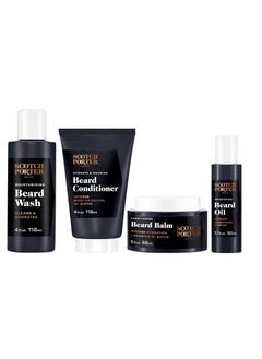 scotch porter Scotch Porter Beard Kit – Cleanse, Moisturize, Soothe & Style Coarse, Dry Beard Hair while Encouraging Growth for a Fuller/Healthier-Looking Beard – Includes Wash, Conditioner, Serum & Balm  - Image 1