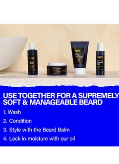 scotch porter Scotch Porter Beard Kit – Cleanse, Moisturize, Soothe & Style Coarse, Dry Beard Hair while Encouraging Growth for a Fuller/Healthier-Looking Beard – Includes Wash, Conditioner, Serum & Balm  - Image 3