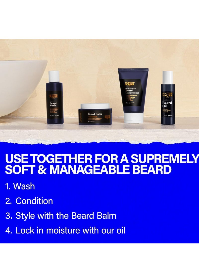 scotch porter Scotch Porter Beard Kit – Cleanse, Moisturize, Soothe & Style Coarse, Dry Beard Hair while Encouraging Growth for a Fuller/Healthier-Looking Beard – Includes Wash, Conditioner, Serum & Balm  - Image 3