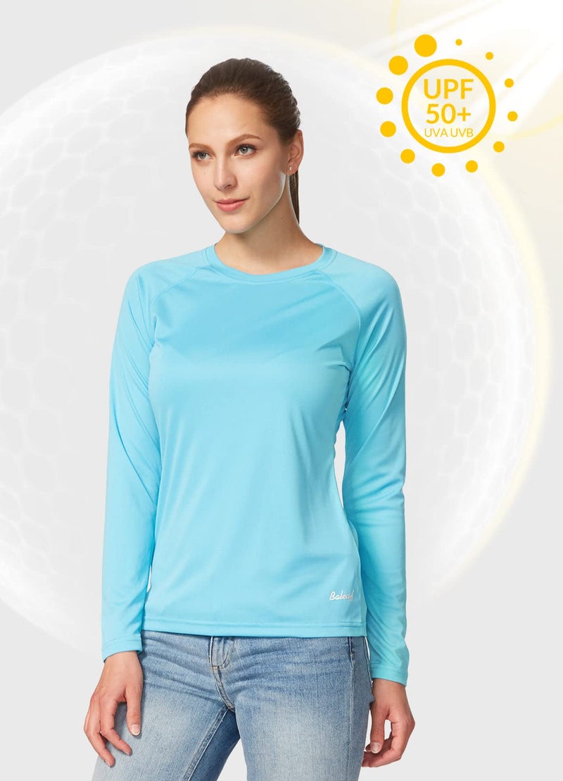 baleaf Women's Long Sleeve Hiking Shirts UPF 50+ Uv Protection SPF Fishing Tops Lightweight Quick Dry Rash Guard Swimwear Outdoor Clothes Blue Size L - Image 3