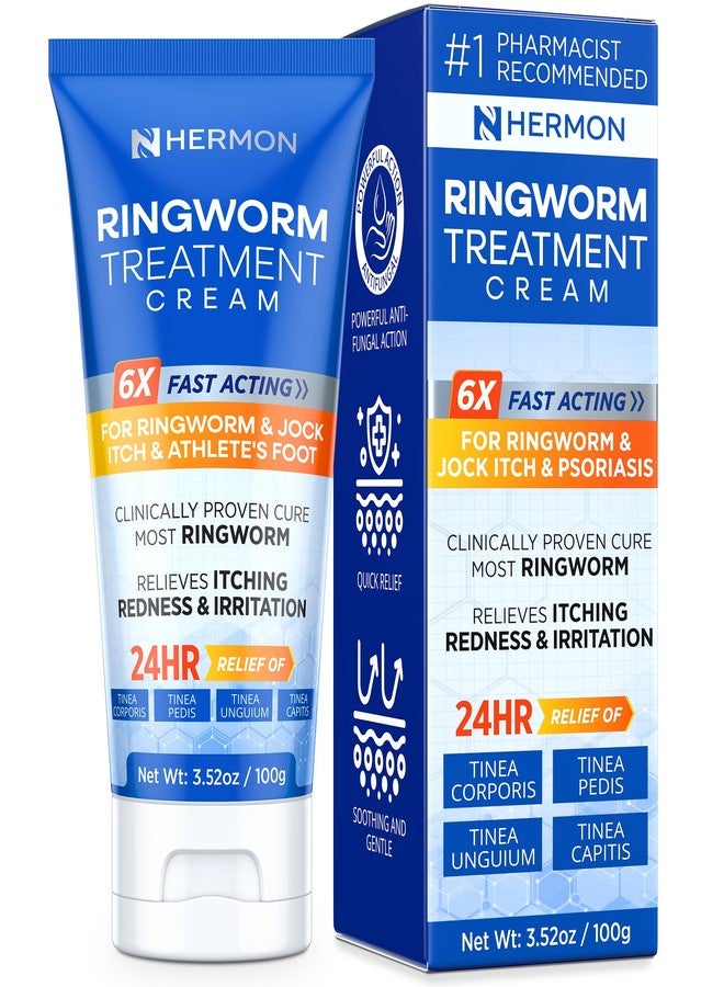 Hermon Antifungal Ringworm Cream for Humans – Helps Relieve Itching, Redness & Discomfort from Ringworm, Jock Itch, Athlete’s Foot & Tinea Versicolor – Gentle for Adults & Kids – 100ml - Image 1