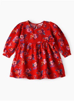 Girls All Over Printed Dress 100% Viscose, Soft and Flowy Dress for Girls