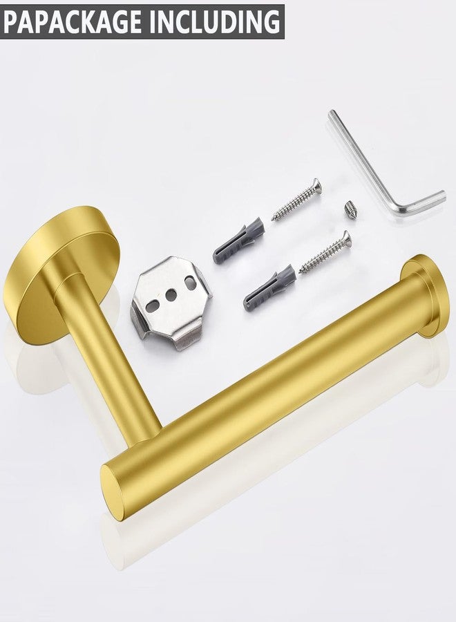 WOOPHEN Toilet Paper Holder Stainless Steel, Modern Round Tissue Roll Holders Wall Mount, Toilet Paper Roll Dispenser Bathroom 6 inch TP Holder for Bathroom, Kitchen, Washroom(Gold) - Image 3