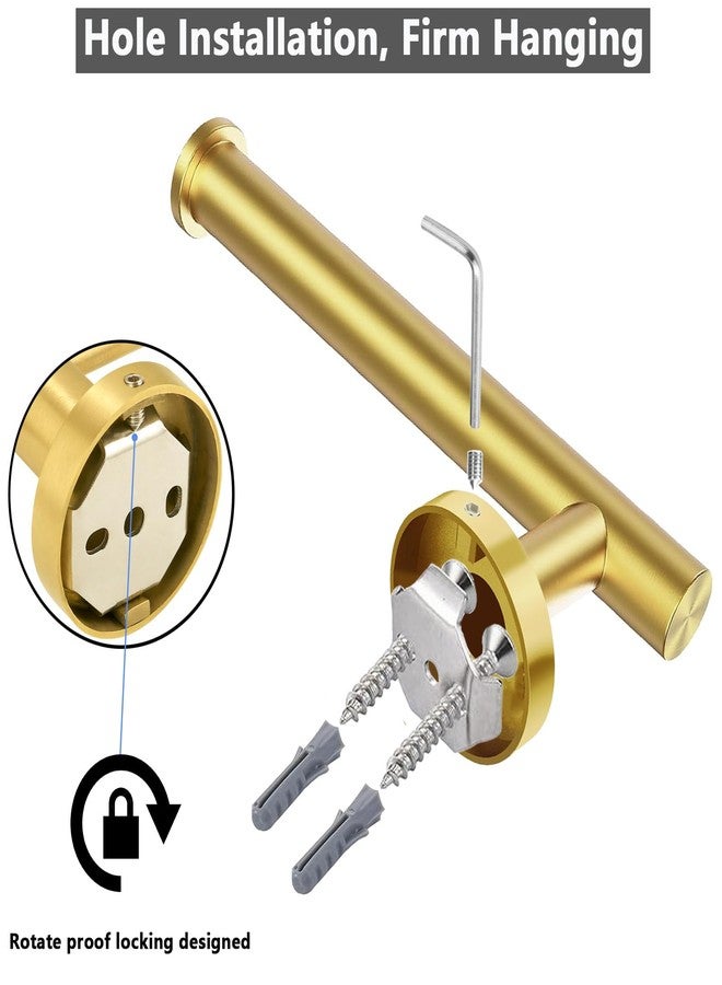 WOOPHEN Toilet Paper Holder Stainless Steel, Modern Round Tissue Roll Holders Wall Mount, Toilet Paper Roll Dispenser Bathroom 6 inch TP Holder for Bathroom, Kitchen, Washroom(Gold) - Image 4
