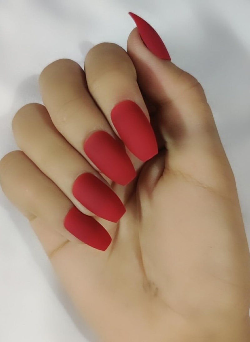 Generic Matt Fake Nail Short Full Cover - 24 Pcs - Image 3