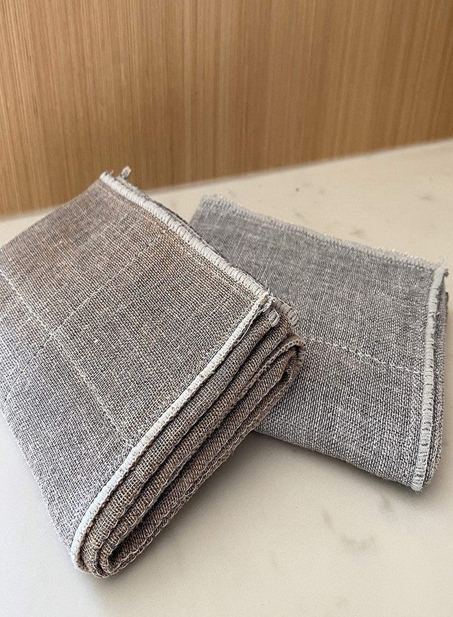 Nawrap IPPINKA Organic Binchotan Face Towel, Set of 2, Naturally Anti-Odor, Gray/Ivory - Image 3