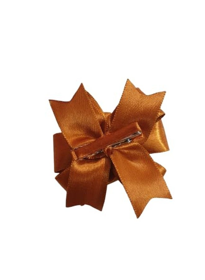 Belleza Crafting with Creativity Rust Brown Flower Bow Hair Clip for Women & Girls FBH2 | Elegant Matte Finish Stylish Hair Accessory | Strong Grip Everyday Hair Claw Clip (Pack of 1) - Image 2