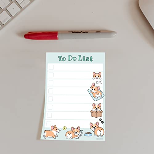 DAILY RITMO Cute Welsh Corgi Sticky to Do List | Funny Kawaii Corgi Butt Humor Notebook Notepad Note Card | Corgi Lover Gift| 50 Pages 4x6 - Image 2
