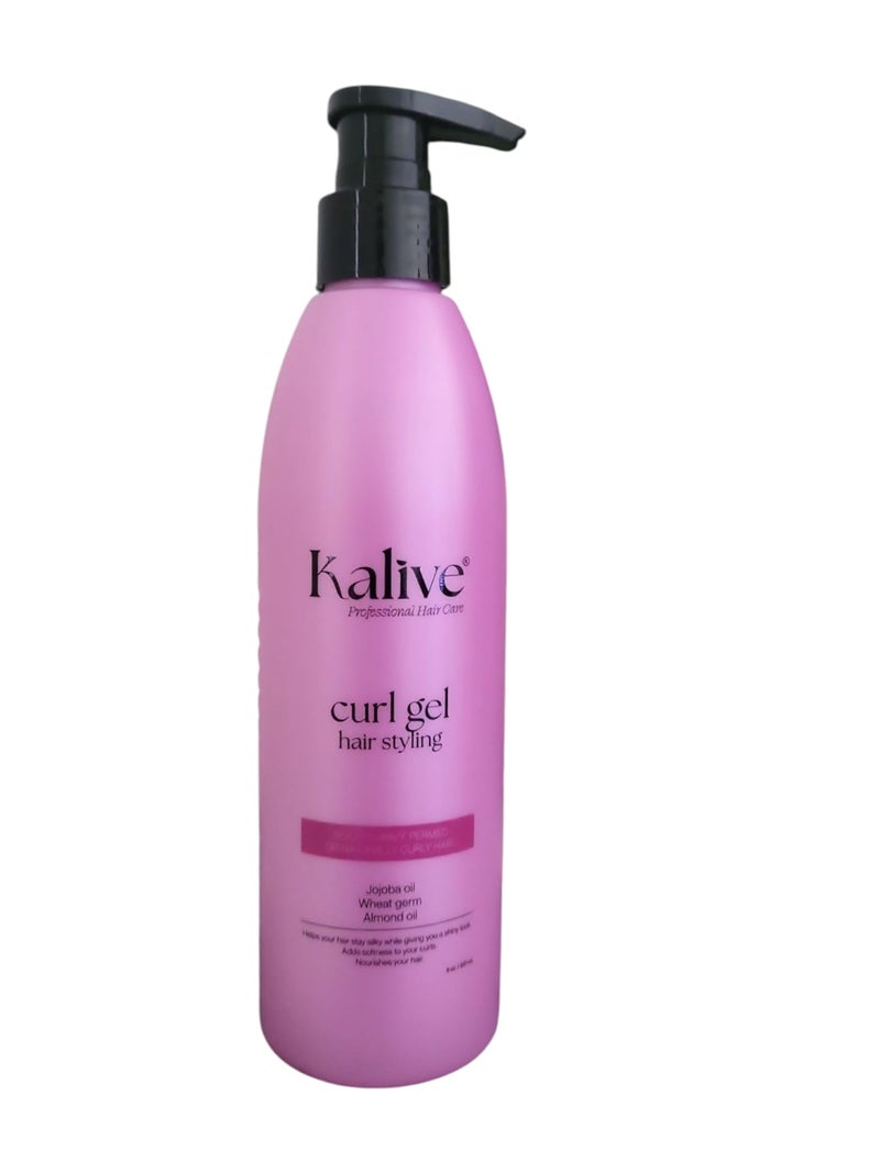 KALIVE 2 STYLE KALIVE Curl Gel 8 oz  Defines Curls Waves and All Hair Textures for Women Natural or Permed for Curly Hair