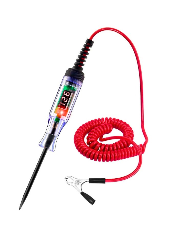 Automotive Test Light 5-90V Digital LED Circuit Tester with Voltage Display, Auto Bidirectional Light Tester, Electrical Voltage Tester with Extended Spring Wire & Probe for Car/RV/Vehicles - Image 1