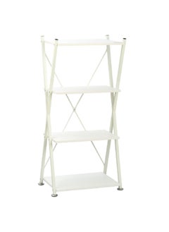Micasa 4-Tier X-Shape Design Metal Frame Storage Rack With Stable Base White 115.5 X 8 X 39 Cm Vb-1505 