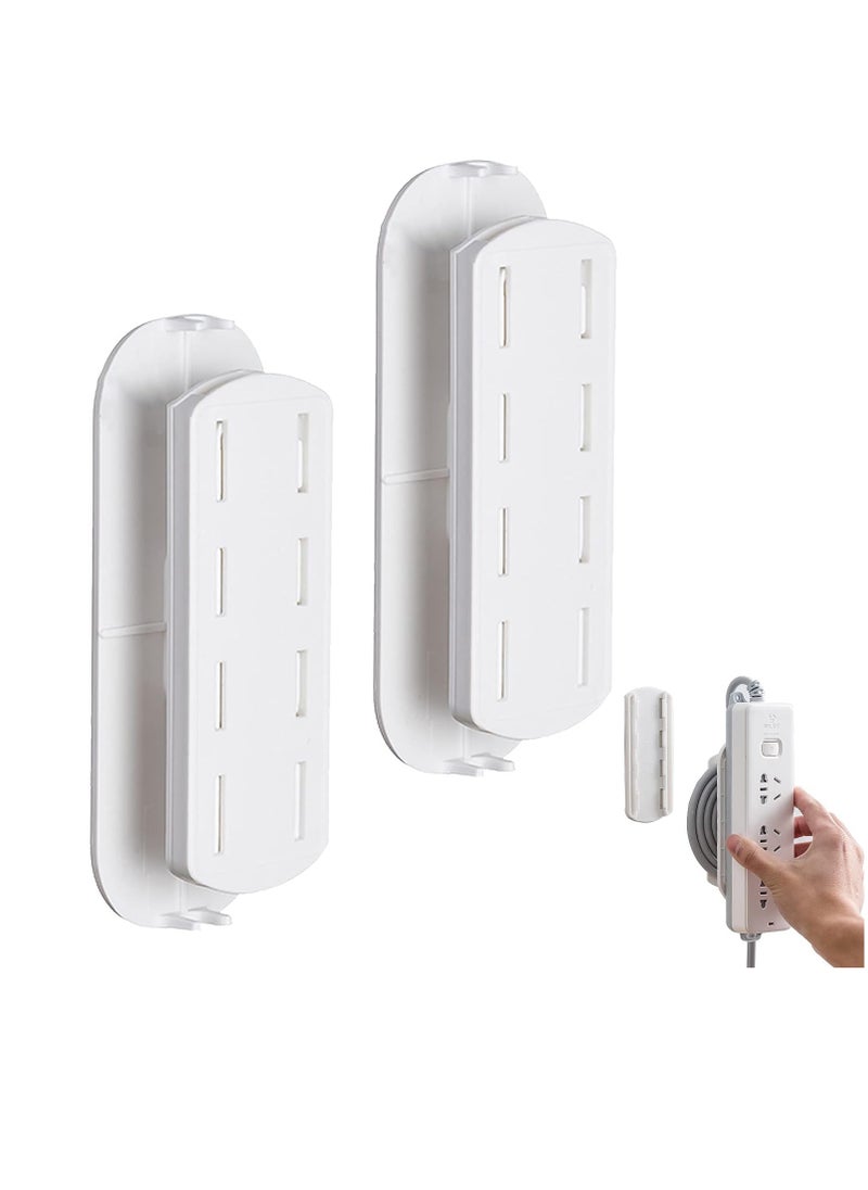KASTWAVE - Power Strip Holder, Self-Adhesive Power Strip Mounts with Wire Wrap Function, Wi-Fi Router Surge Protector Mount, Fixator Wall Mount Punch Free Cable Management System, 2pcs - Image 1