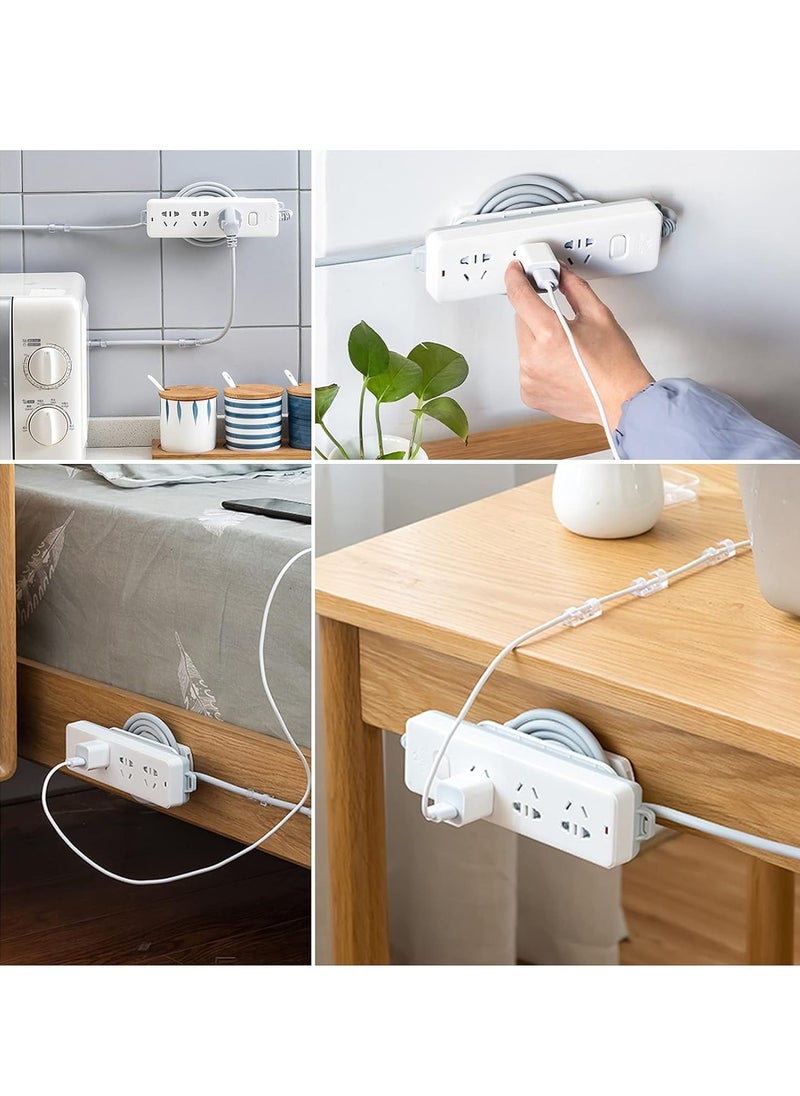 KASTWAVE - Power Strip Holder, Self-Adhesive Power Strip Mounts with Wire Wrap Function, Wi-Fi Router Surge Protector Mount, Fixator Wall Mount Punch Free Cable Management System, 2pcs - Image 1