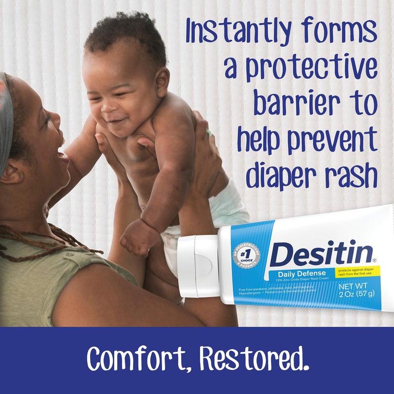 Desitin كريم ديسيتين للدفاع اليومي ضد طفح الحفاضات للأطفال مع أكسيد الزنك لعلاج وتخفيف ومنع طفح الحفاضات، خالي من المواد المسببة للحساسية، خالي من الأصباغ والفثالات والبارابين، 4.8 أونصة - Image 4