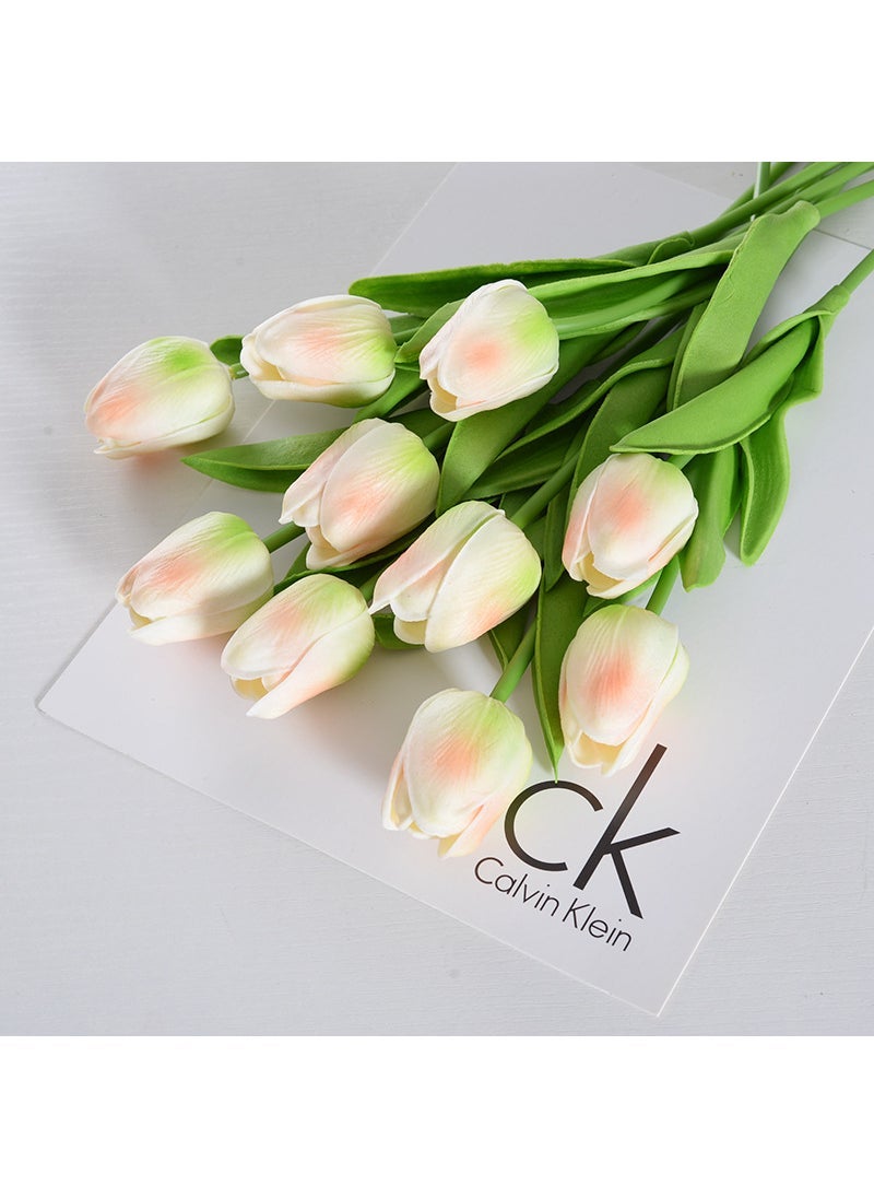 Generic Mini pu Tulip artificial flower wedding party home decoration flower cross-border foreign trade flower factory wholesale Green Champagne 