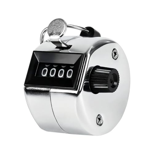 LKbeuuu Metal Handheld Tally Counter, Clicker Counter with 4 Digit Display, Hand Mechanical Counter for Counting, Golf, Baseball, Knitting, Coaching, Fishing and Laps - Image 1