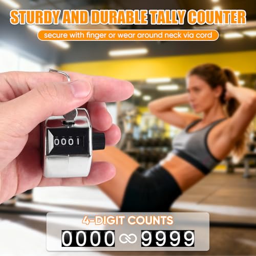 LKbeuuu Metal Handheld Tally Counter, Clicker Counter with 4 Digit Display, Hand Mechanical Counter for Counting, Golf, Baseball, Knitting, Coaching, Fishing and Laps - Image 2