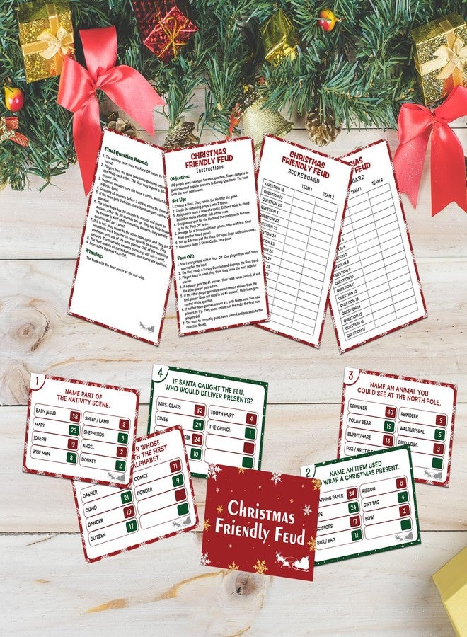 Zmyollo Christmas Friendly Feud Game, Family Friendly Feud Game, Fun Christmas Party Games, Trivia Quiz for Adults Large Group, Family Games Night, Holiday Party Supplies & Activities -A06 - Image 3