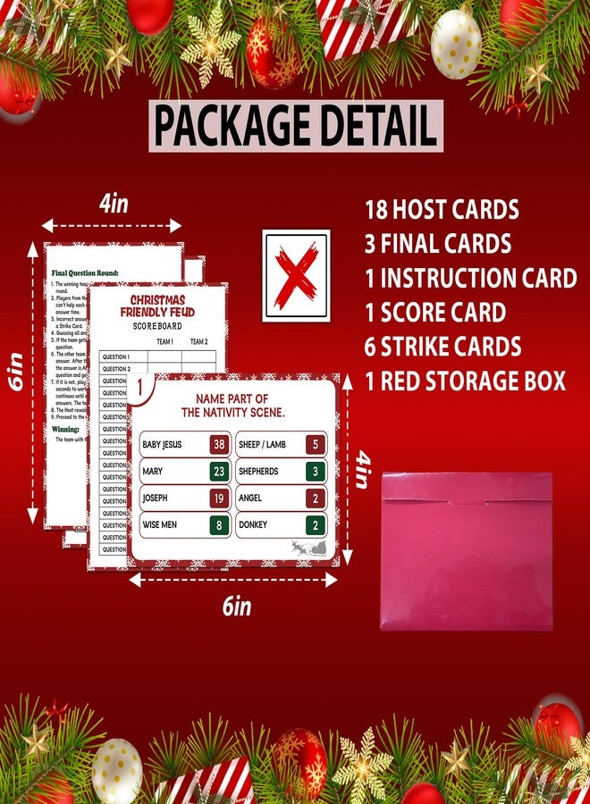 Zmyollo Christmas Friendly Feud Game, Family Friendly Feud Game, Fun Christmas Party Games, Trivia Quiz for Adults Large Group, Family Games Night, Holiday Party Supplies & Activities -A06 - Image 2