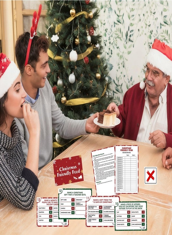 Zmyollo Christmas Friendly Feud Game, Family Friendly Feud Game, Fun Christmas Party Games, Trivia Quiz for Adults Large Group, Family Games Night, Holiday Party Supplies & Activities -A06 - Image 5