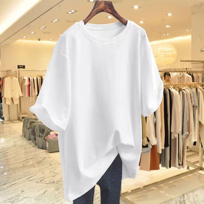 Pure Cotton 18-Color Short-Sleeve T-Shirt, Plain Loose Mid-Length Style, 2026 New Half-Sleeve Top, Loose Mid-Length Style - Image 2