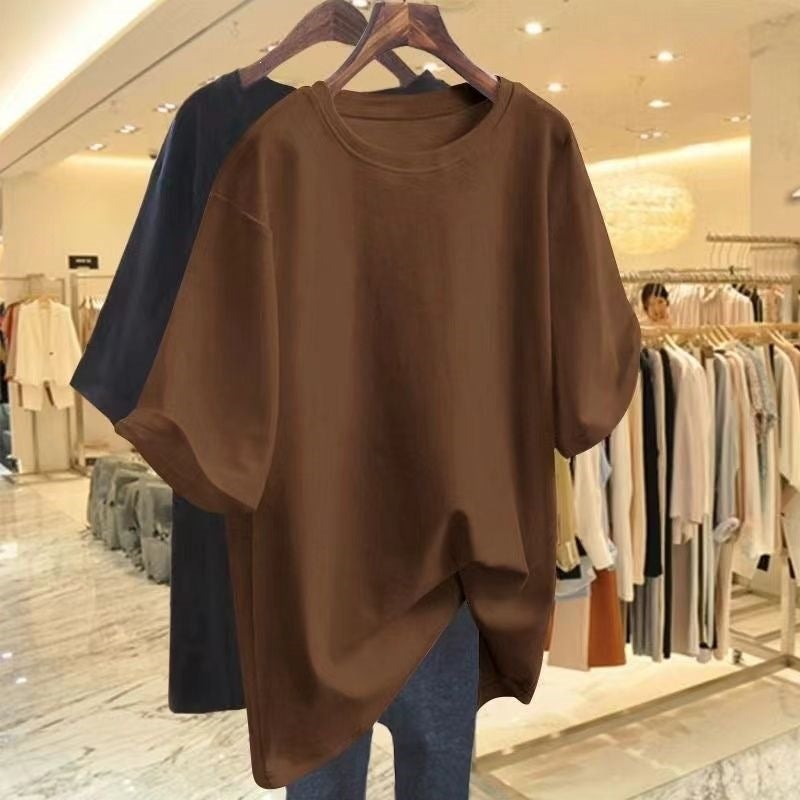 Pure Cotton 18-Color Short-Sleeve T-Shirt, Plain Loose Mid-Length Style, 2026 New Half-Sleeve Top, Loose Mid-Length Style - Image 3