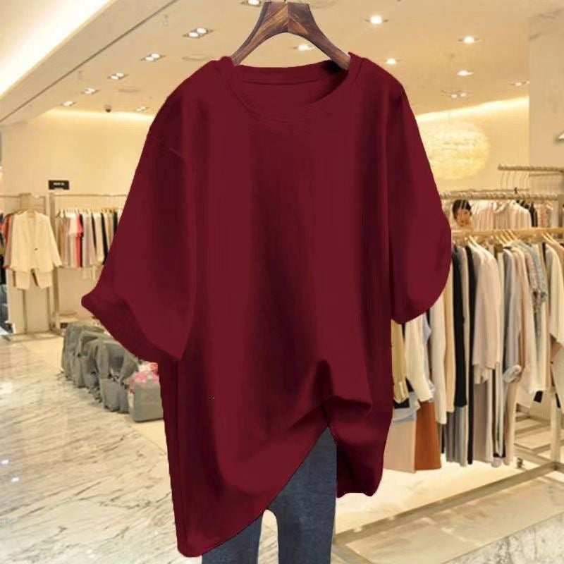 Pure Cotton 18-Color Short-Sleeve T-Shirt, Plain Loose Mid-Length Style, 2026 New Half-Sleeve Top, Loose Mid-Length Style - Image 5
