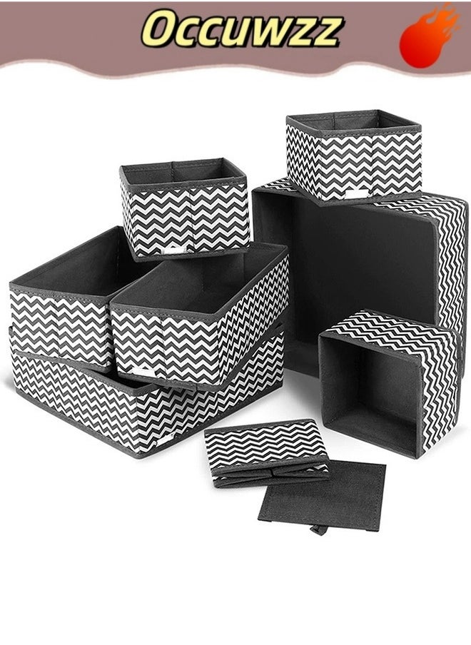 Fabric Drawer Organizers Set of 8 Wardrobe Organizer Storage Boxes Foldable Storage Cubes for Clothes