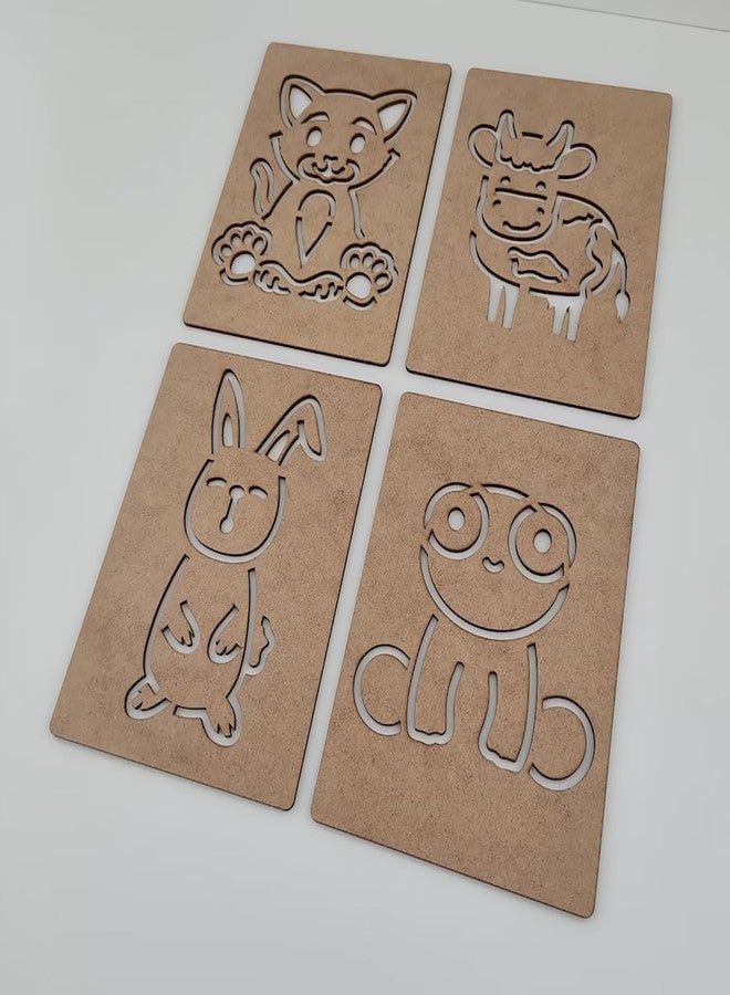 Cliths Montessori Farm Animals Stencils - Educational Wood Handwriting Set for Kids - Develop Fine Motor Skills & Learn Animal Shapes - 14 Pieces" - Image 4