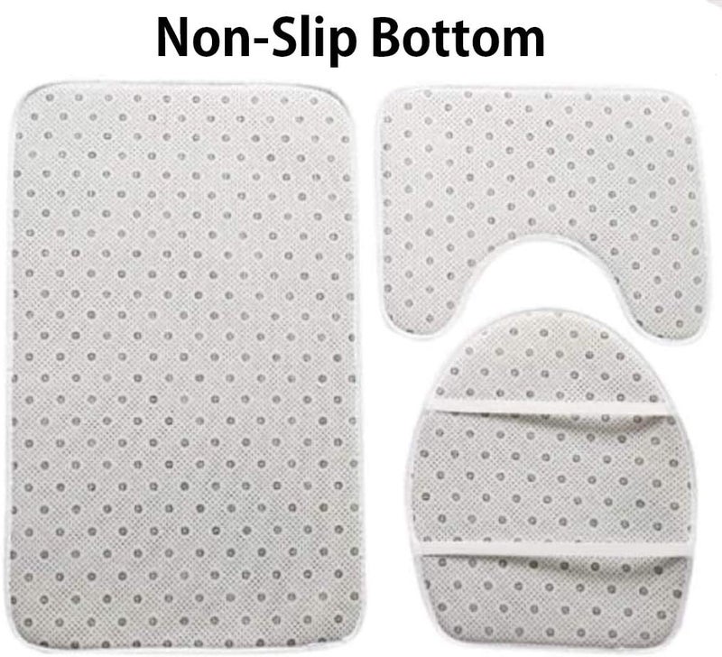 klarako 3Pcs Fish Scale Bathroom Rugs Set Colorful Mermaid Shower Carpet Pedestal Rug + Lid Toilet Cover + Bath Mat for Home Decor Non Slip & Absorbent - Image 3