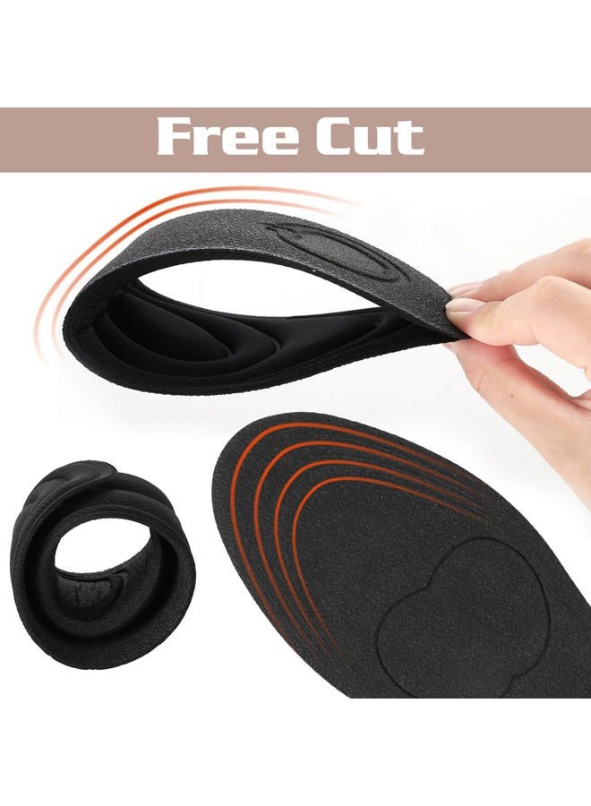 WY LIGHTING LEVEL 2 Pairs Memory Foam Insoles, Full-Foot Responsive Cushioning, Plantar Fasciitis Insoles for Women Man, Orthotic Shoe Inserts Arch Support Inserts for Foot Health (Black, W 7.5-8.5 /M 5.5-6.5) - Image 5