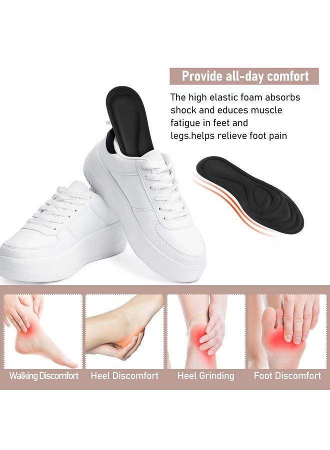 WY LIGHTING LEVEL 2 Pairs Memory Foam Insoles, Full-Foot Responsive Cushioning, Plantar Fasciitis Insoles for Women Man, Orthotic Shoe Inserts Arch Support Inserts for Foot Health (Black, W 7.5-8.5 /M 5.5-6.5) - Image 4