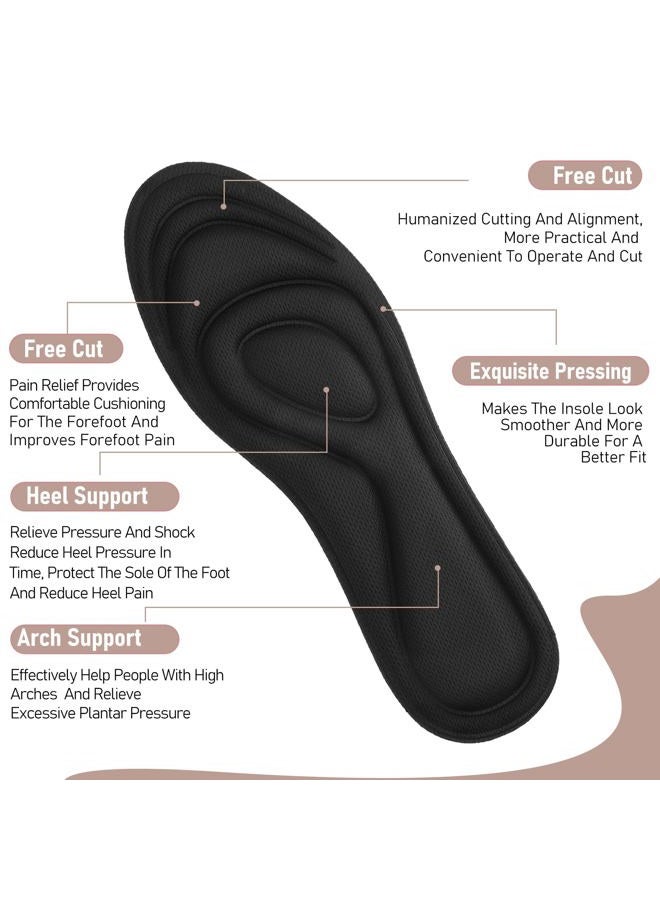 WY LIGHTING LEVEL 2 Pairs Memory Foam Insoles, Full-Foot Responsive Cushioning, Plantar Fasciitis Insoles for Women Man, Orthotic Shoe Inserts Arch Support Inserts for Foot Health (Black, W 7.5-8.5 /M 5.5-6.5) - Image 3