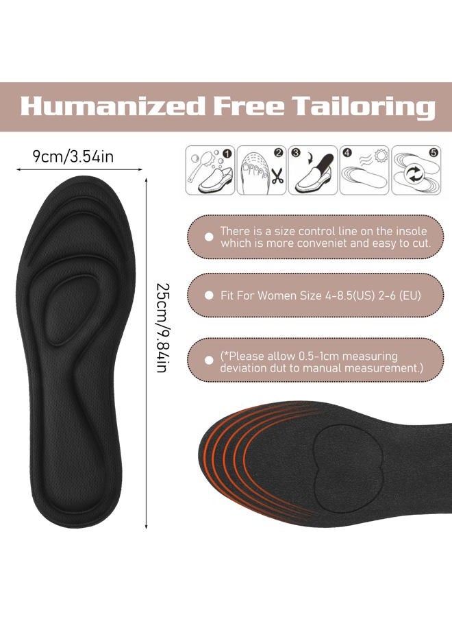 WY LIGHTING LEVEL 2 Pairs Memory Foam Insoles, Full-Foot Responsive Cushioning, Plantar Fasciitis Insoles for Women Man, Orthotic Shoe Inserts Arch Support Inserts for Foot Health (Black, W 7.5-8.5 /M 5.5-6.5) - Image 2