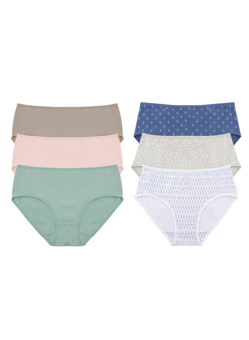 Milk Women Midi Underwear Bundle of 6 Colored Midi (Plain & Printed) - Image 3