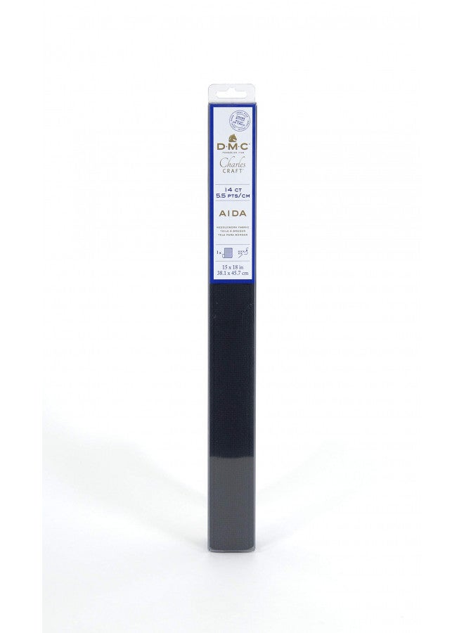DMC Charles Craft Gold Standard Aida 14 Count 15"X18" Box, Black - Image 1