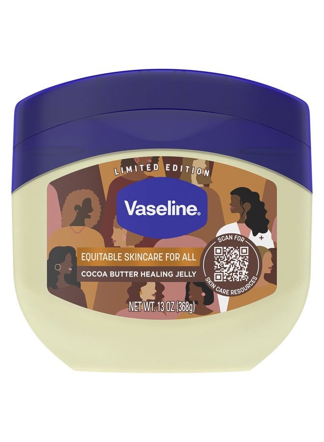 Vaseline Healing Jelly Moisturizer For Dry Cracked Skin Cocoa Butter Hypoallergenic 13 oz